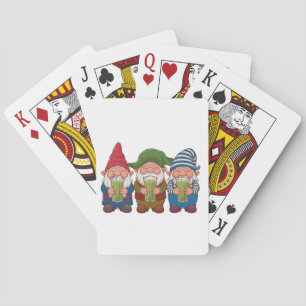 Funny Gnomes Holding a Matcha Drink Magical Poker Cards