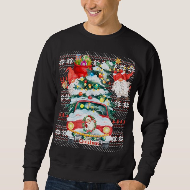 Funny Gnomes Matching Family Group Ugly Christmas  Sweatshirt (Front)