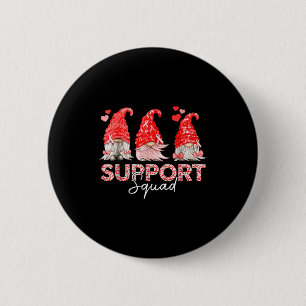 Funny Gnomies Support Squad Ribbon Heart Disease A Button
