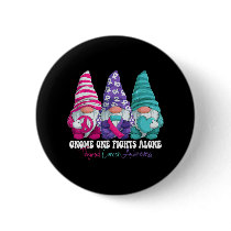 Funny Gnomies Thyroid Cancer Awareness Month Ribbo Button