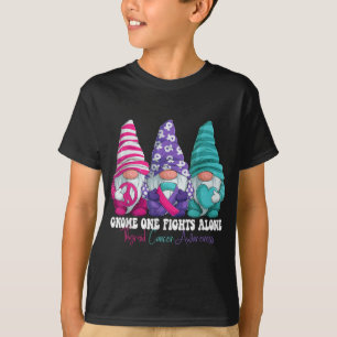 Funny Gnomies Thyroid Cancer Awareness Month Ribbo T-Shirt