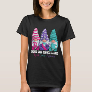 Funny Gnomies Thyroid Cancer Awareness Month Ribbo T-Shirt