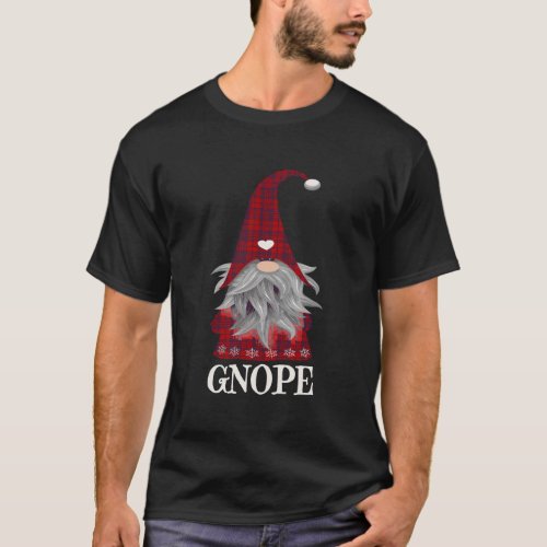 Funny Gnope Lazy Nordic Gnome Plaid Scandinavian G T_Shirt