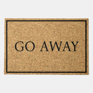 Vinyl Back Mat, Funny Doormat, Go Away, Come In Ambigram