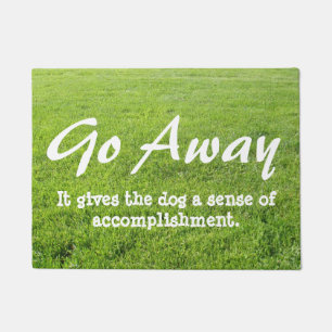 Funny Go Away Welcome Mat - dog