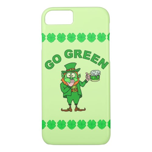 Funny Go Green Drunk Leprechaun St Paddys Day iPhone 87 Case