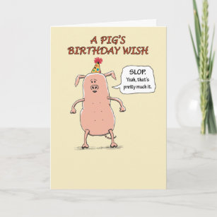 Funny Pig Birthday Cards | Zazzle