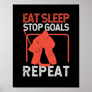 Funny goalie soccer field hockey food sleeping poster