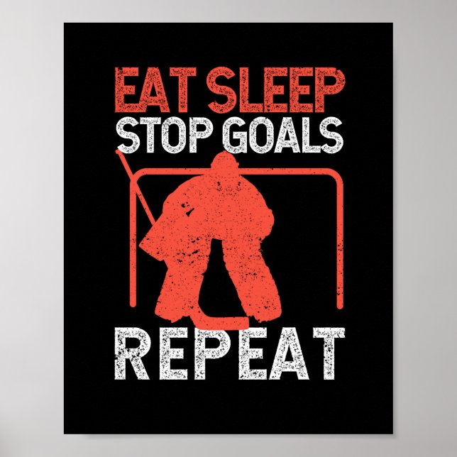 Funny goalie soccer field hockey food sleeping poster (Front)
