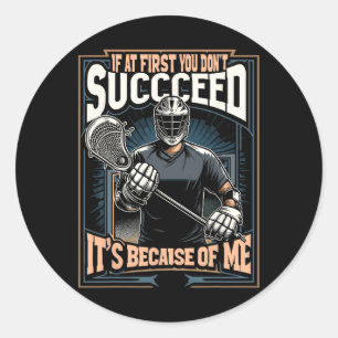 Funny Goalkeeper Lacrosse Goalie  Classic Round Sticker
