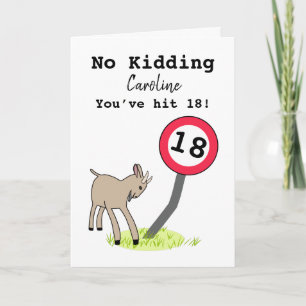 Funny goat 18th birthday card