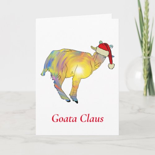 Funny Goat a Claus Christmas humor Card