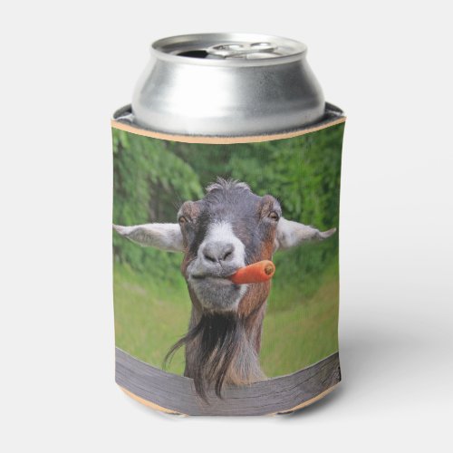 Funny Goat And Carrot Can Cooler