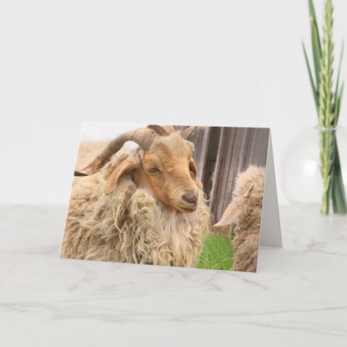 Funny Goat and Kid Fathers Day Card