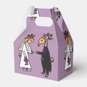 Funny Goat Bride and Groom Wedding Favor Boxes
