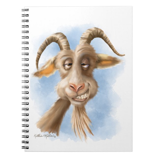 Funny Goat Cartoon Notebook (Front)