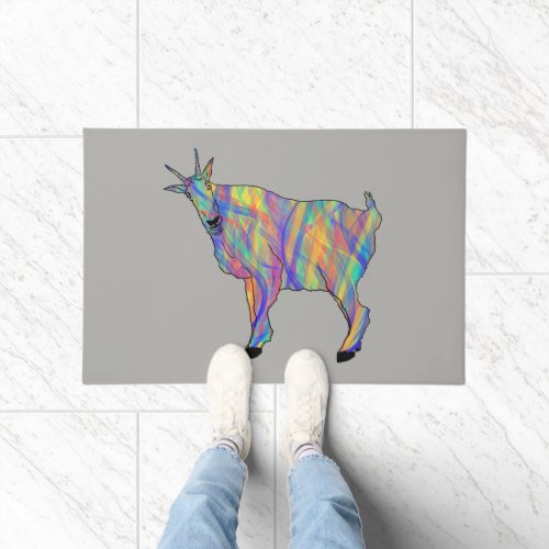 Funny Goat Colorful Animal Art Doormat