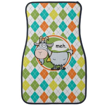 Funny Goat; Colorful Argyle Pattern Car Mat by doozydoodles at Zazzle