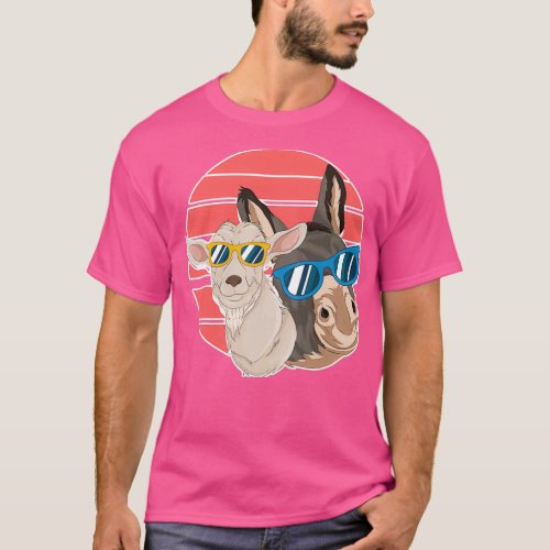 Funny Goat Cool Donkey Sunglasses   2  T_Shirt