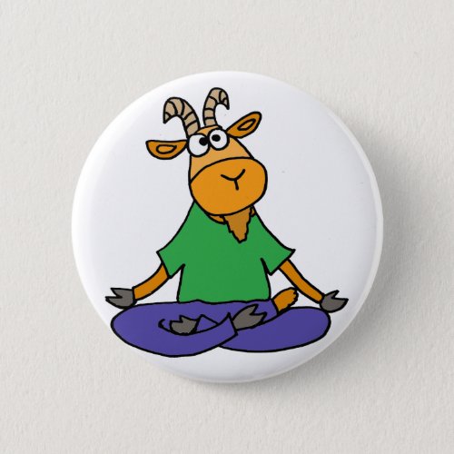 Funny Goat Doing Lotus Position Yoga Pinback Button