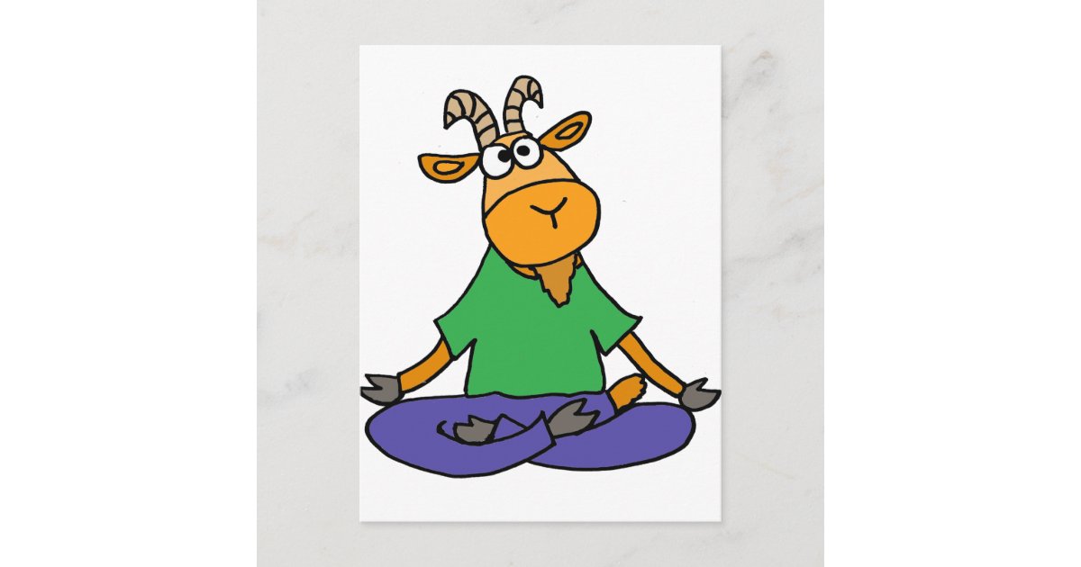 Funny Goat Doing Lotus Position Yoga Postcard Zazzle