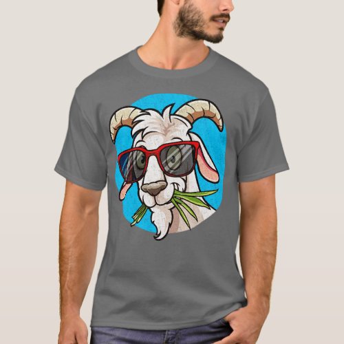 Funny Goat Face with Sunglasses  T_Shirt