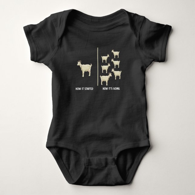 Funny Goat Farmer Humor Farming Baby Bodysuit (Front)