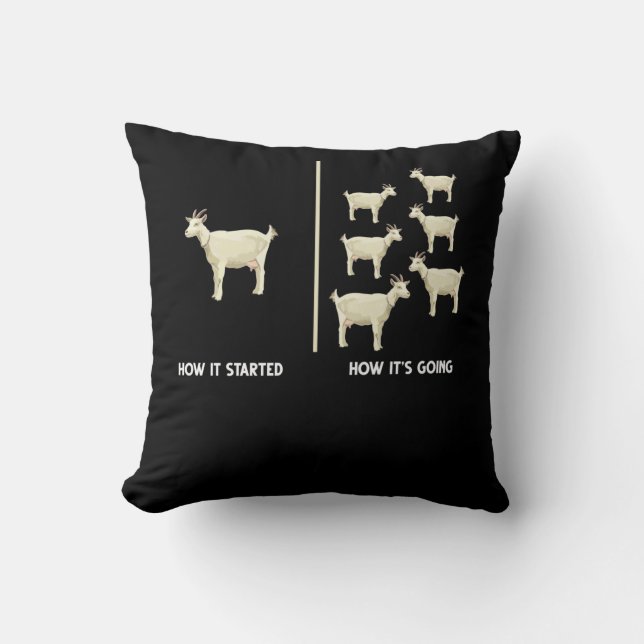 Funny Goat Farmer Humor Farming Throw Pillow (Front)