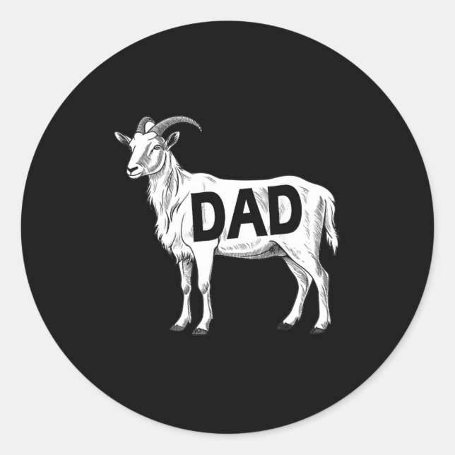 Funny Goat Gift Dad Sarcastic Graphic  Classic Round Sticker (Front)
