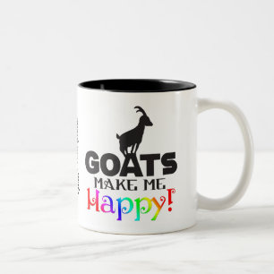 FUNNY GOAT GOATS Make me Happy Two-Tone Coffee Mug