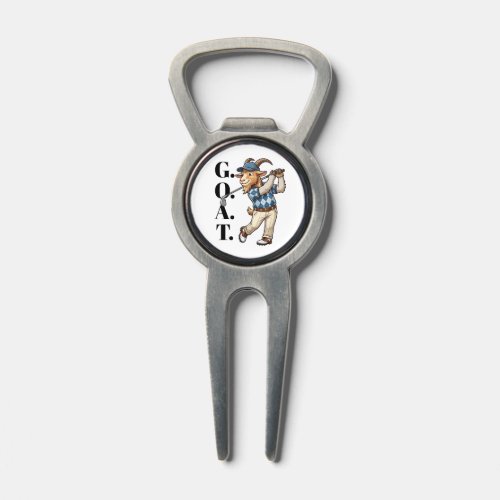 Funny Goat Golfer Swinging Club Divot Tool