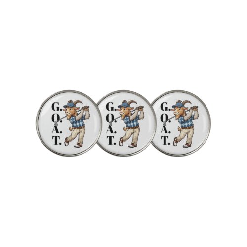 Funny Goat Golfer Swinging Club Golf Ball Marker