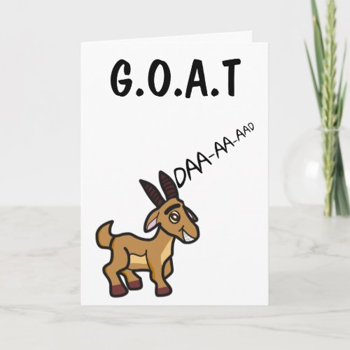 Funny Goat Greatest Dad of all Time Fathers Day Card