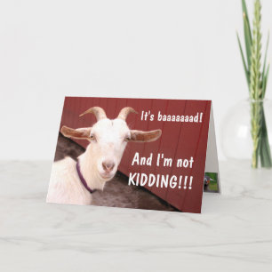 Funny Goat It's Baaaaad Get Well Card