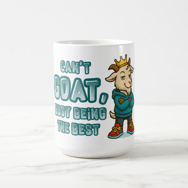 Funny Goat Mug with Crown & Swagger Attitude (Center)