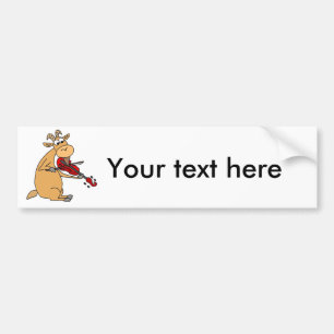 Funny Goat Playing Fiddle Cartoon Bumper Sticker