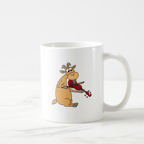 Funny Goat Playing Fiddle Cartoon Coffee Mug