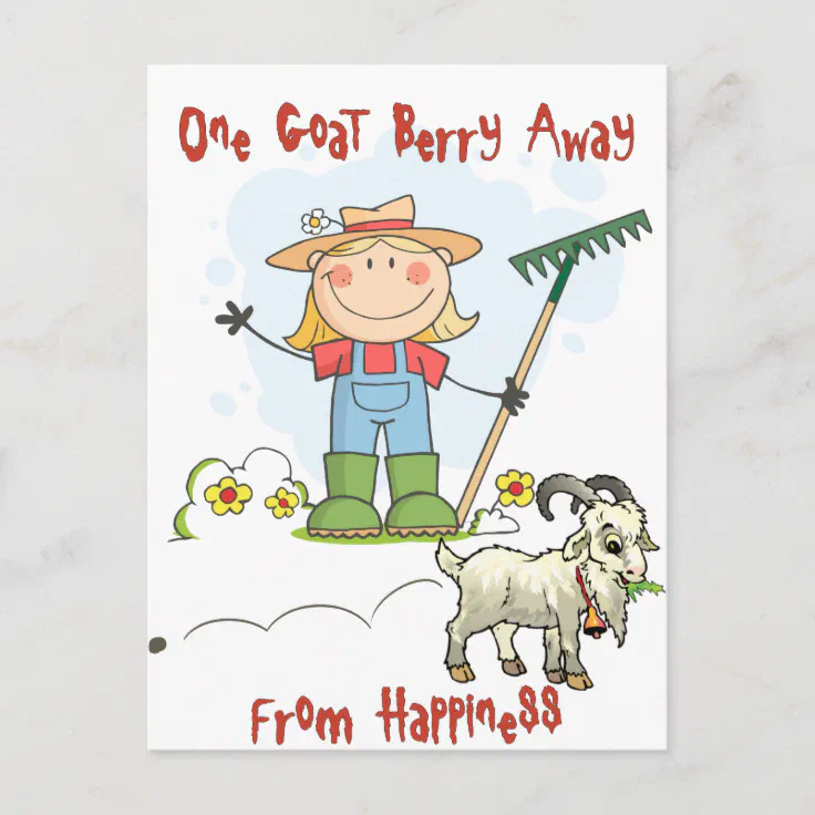 Funny Goat Poop Cartoon Postcard | Zazzle