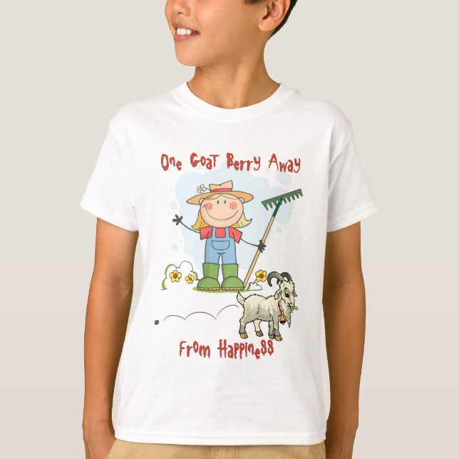 Funny Goat Poop Cartoon T-Shirt (Front)