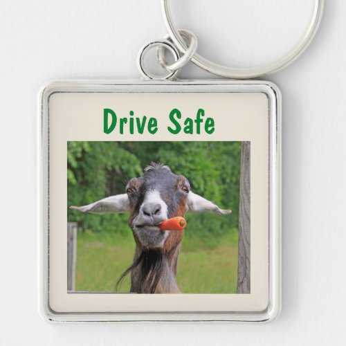 Funny Goat Safe Driving Keychain