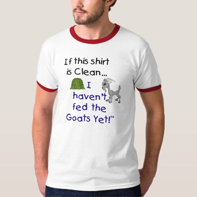 Funny Goat Saying Cotton Men's Ringer T-shirt (Front)