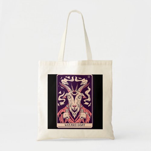 Funny Goat The Goat Spooky Wizard Halloween Tarot  Tote Bag
