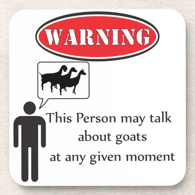 Funny Goat Warning Coaster (Front)