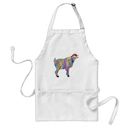 Funny Goat wearing a Santa Hat  Adult Apron