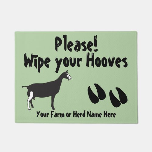 Funny Goat Wipe your Hooves Toggenburg Goat Doormat