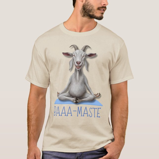 Funny Goat Yoga Meditation Pose, Yoga Goat Lover T-Shirt (Front)