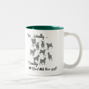 FUNNY GOATS DO NEED all These Goats GetYerGoat™ Two-Tone Coffee Mug
