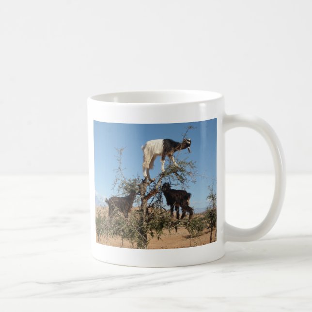Funny goats in a tree coffee mug (Right)
