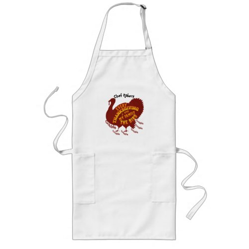 Funny Gobble Gobble Turkey Thanksgiving Chef Long Apron