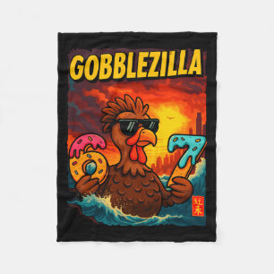 Funny Gobblezilla Meme Thanksgiving And 6-7 Christ Fleece Blanket